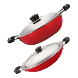 Nirlon Red Aluminium Non-Stick Kitchenware Utensils Combo Set of 2-3