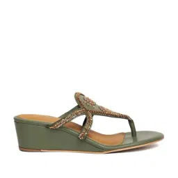 W Women's Whannah Olive Thong Wedges-picture-29