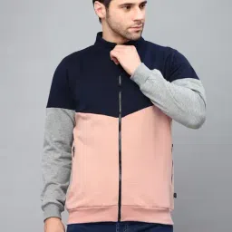 Rigo Pink & Navy High Neck Sweatshirt-picture-27