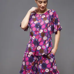 Miss Chase Purple Rayon Top With Shorts-image-39
