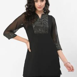 Studiorasa Black Embellished Straight Kurti-image-89