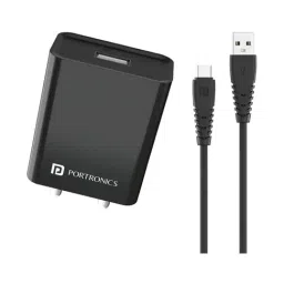 Portronics Adapto 62 C USB Wall Charger Fast Charging Adapter with Micro USB Cable (Black)-29