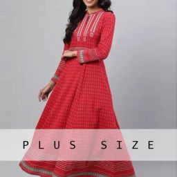 Aurelia Red Printed A Line Kurta-image-44