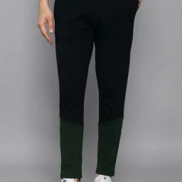 Tribe by Allen Solly Black & Green Regular Fit Colour Block Trackpants-image-63