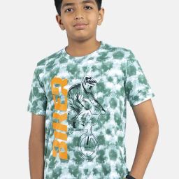 Kiddopanti Kids Green Printed T-Shirt-12