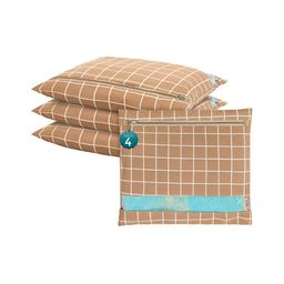 Aura Brown 4 Pieces Mesh Cotton Saree Covers-14