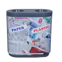 Grassland Duo Color Coded Dustbin Stainless Steel 20 L Each (Total 40 L Capacity), 100435-9