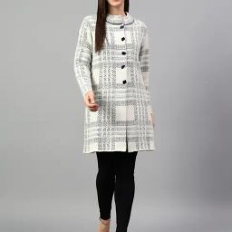 Cantabil White & Black Self Design Cardigan-image-14