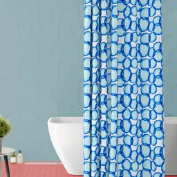ArtzFolio Blue & White Printed Waterproof Shower Curtain-picture-53