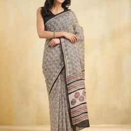 Fabindia Beige Printed Saree-picture-18