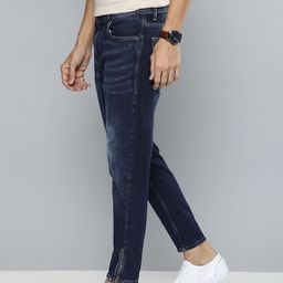 Mast & Harbour Men Navy Blue Slim Tapered Mid-Rise Clean Look Stretchable Jeans-image-69