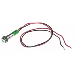 RS PRO Green Panel Mount Indicator 12V DC, Mounting Hole Size 6 mm, Termination Type Lead Wires, IP Rating IP67, Model No 7001814-10