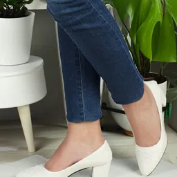 Denill White Block Pumps-23