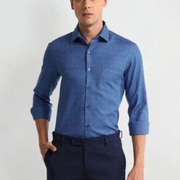 Arrow Blue Slim Fit Printed Shirt-picture-28