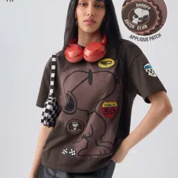 The Souled Store Peanuts: Motorsport Women Oversized T-Shirts-picture-39