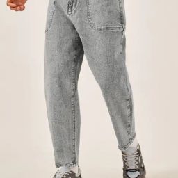 Styli Silver Cotton Loose Fit Jeans-image-14