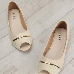 Elle Women's Cream Peeptoe Shoes-image-73