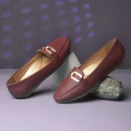 Bata Women's Red Mocassins-picture-47