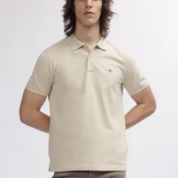 GANT Solid Polo Neck Regular Fit T-Shirt-image-27