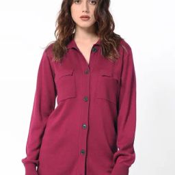 RAREISM Maroon Viscose Solid Long Sleeves Sweater-picture-40