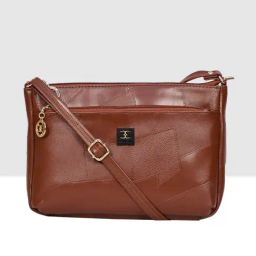Esbeda Tan Patchwork Medium Cross Body Bag-31