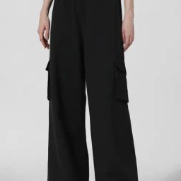 Only Black Straight Fit High Rise Pants-image-60