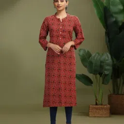 Cotton Culture Maroon Pure Cotton Floral Kurti-picture-15