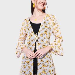 BUYNEWTREND White Printed Shrug-image-89