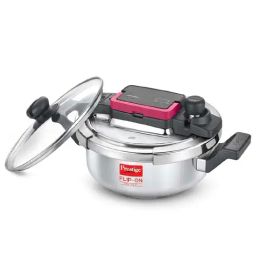 Prestige Silver And Black Stainless Steel 18 cm Flip-On Pressure Cooker With Glass Lid (2 L)-20
