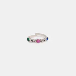 Shaya 925 Silver Oxidised Toe Rings for Women-38