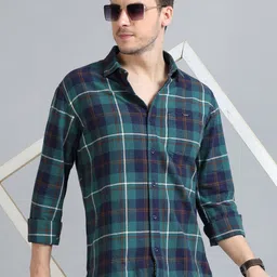 RIGS AND RAGS Men Classic Tartan Checks Opaque Checked Casual Shirt-image-86