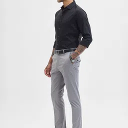 Snitch Men Slim Fit Spread Collar Solid Cotton Formal Shirt-picture-40