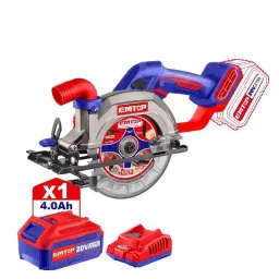 EMTOP Cordless Circular Saw 140 mm (5-1/2 inch) Blade Diameter and 6300 RPM No Load Speed, ELCS14021-3
