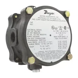 DWYER PRESSURE SWITCH, 5.5INCH-H2O, 1/8" FNPT2, 1950G-5-B-120-NA.-37