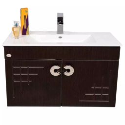DAZZLE 810x490x450 mm PVC Membrane Finish Wall Based Vanities Wenge, W-2775-Z-image-29