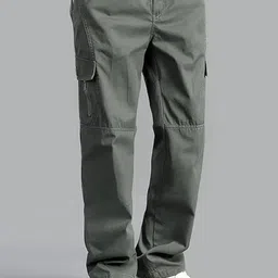 R.Code by The Roadster Life Co. Men Regular Fit High Rise Cotton Cargo Trousers-image-60