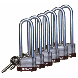 BRADY Steel 6.35 mm (1/4 inch) Keyed Padlock, 39N366 (Brown)-44