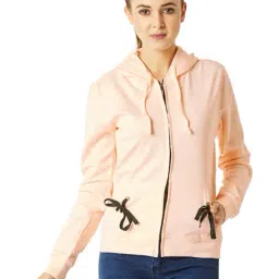 Miss Chase Peach Full Sleeves Hoodie-image-7