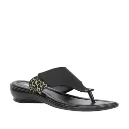 Bata Women's Black Thong Wedges-image-78