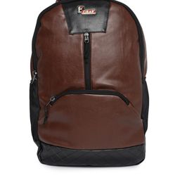 F Gear Unisex Brown & Black Solid Yakuza Leather Backpack-33