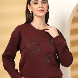 Juelle Women Floral Embroidered Regular Sweatshirt-image-26
