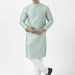 DEVOILER Men Regular Dupion Silk Kurta with Pyjamas-10