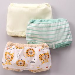 OHMS Cotton Stripe & Printed Bloomers Pack of 3 - Multicolor-image-17