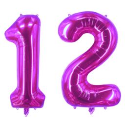 Party Anthem Number 12 Foil Balloon - Pink-image-56