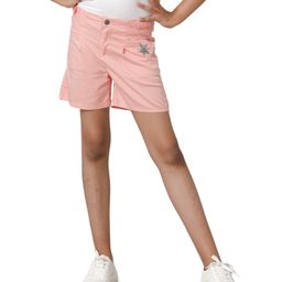 Under Fourteen Only You Are Just Amazing Star Printed Button Down Shorts - Peach-image-21