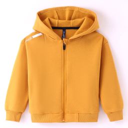 Little Kangaroos Knitted Full Sleeves Solid Color Hooded Sweatjacket-  Yellow-image-95