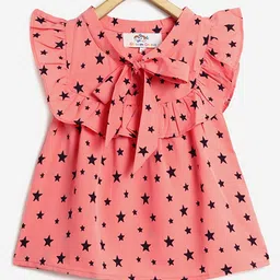 Chuppan Chupai Frill Sleeves Stars Printed Top - Pink-picture-6