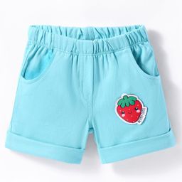 Tango Looper Knit Knee Length Shorts With Strawberry Patch - Sea Green-image-38
