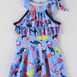 Mark & Mia Frock Swimsuit With Bird Print - Blue-image-58