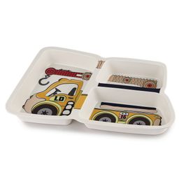 Cello Melmo Builder Crane Printed Melamine Plate - White & Yellow-picture-13
